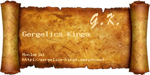 Gergelics Kinga névjegykártya